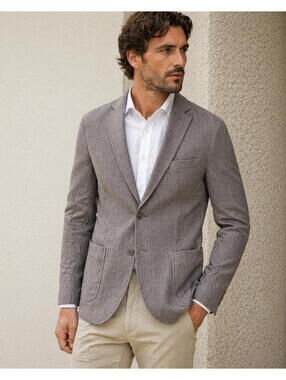 NWT Paoloni Italy Blazer Textured Cotton Sport Coat Size 50